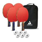 JOOLA Masa tenisi seti Family Advanced, 4 masa tenisi raketi + 6 masa tenisi topu 3Star + taşıma çantası, gelişmiş seviye, 28 x 18 x 8 cm