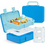 JOOPETALK Chill Bento yemek kutusu, çocuklar için yetişkin buz paketi ile yiyecekleri soğuk taze tutun 5 bölmeli yeniden kullanılabilir sızdırmaz öğle yemeği kabı, kız erkek okul bulaşık makinesi ve