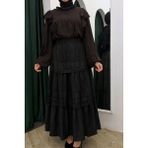 JOOQSTORE Katlı Etek - Siyah - 38
