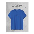 Jooy Brooklyn JC Baskılı Geniş Kalıp Oversize Saks Mavi T-Shirt