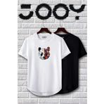 Jooy Company Siyah Beyaz Tokyo Panda Slim Fit Tshirt 2'li Set