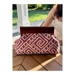 JOPHIEL ATELIER Bahram - Ahşap Burslu Kumaş Portföy Çanta, Clutch, El Çantası