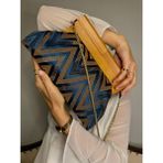 Jophiel Bahram Petite - Zincirli, Ahşap Burslu Kumaş Çanta, Clutch, El Çantası, Kol Çantası, Omuz Çantası, Çanta