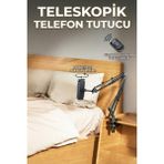 Jopree Teleskopik 360 Derece Ayarlanabilir Tablet Tutucu - Uzaktan Kumandalı - Telefon Tutucu