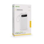 Jopus 20000mAh PowerBank Dahili Kablolu, LCD Ekranlı, LED Lambalı, Taşınabilir Şarj Cihazı - Beyaz, 17522