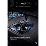 Jopus Bluetooth FM Transmitter Kablosuz Araç İçi Kiti Çakmaklık Şarj Aleti Oto MP3 Çalar USB Araç Müzik Ad
