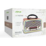 Jopus Bluetooth Nostaljik Speaker Fm/am/sw Radyo Şarj Edilebilir Aydınlatmalı Hoparlör Trt Bandrollü - Retrobox - Kahverengi