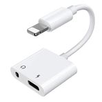 Jopus iPhone 3.5 mm ve Lightning Beyaz Şarj ve Kulaklık Dönüştürücü