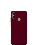 Jopus Xioami Mi A2 Mat Premium Bordo Silikon Kılıf + Cam Ekran Koruyucu