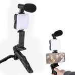 Jopwkuin Işıklı Telefon Tripod, Podcast Başlangıç ​​Kiti Akıllı Telefon Video Vlog Kiti Led Dolgu Işığı Vlog, Tiktok, Akıllı Telefonlar, Kameralar İçin Youtube Videoları Için Tripod