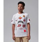 Jordan Dynasty Patch T-Shirt 08-16 yaş çocuk erkek Beyaz Tişört - 95F385-001