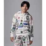 Jordan Essentials French Terry Printed Pullover Hoodie 08-16 yaş çocuk erkek Beyaz Sweatshirt - 95D741-782