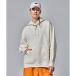 Jordan FB5110-133 Beyaz Flight Fleece Satin-Lined Pullover Hoodie Kadın Sweatshirt