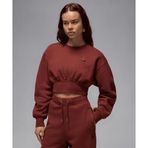 Jordan FV7152-231 Bordo Flight Fleece Cropped Sweatshirt Kadın Sweatshirt