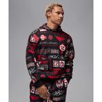 Jordan HM7254-010 Siyah Essentials Printed Fleece Pullover Hoodie Erkek Sweatshirt