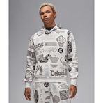 Jordan HM7254-133 Essentials Printed Fleece Pullover Hoodie Beyaz Erkek Sweatshirt