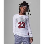 Jordan Practice Flight Long Sleeve Tee 08-16 yaş çocuk erkek Beyaz Sweatshirt - 95C591-001
