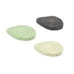 JOSALINAS Nature Konjac yüz süngeri, 3'lü paket, aktif bambu kömürü, kozmetik yüz temizliği için, yağmur damlası