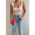 Jose Clothing Kadın Premium Doku Kare Yaka Askılı Bluz