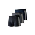 josejuan 3'lü Erkek Boxer Koton Likralı Yan Çizgili 1002, Siyah & Antrasit & Lacivert, XL, 8698528335463