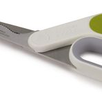 Joseph Joseph PowerGrip – çok amaçlı mutfak makası, entegre başparmak saplı, paslanmaz çelik bıçaklar, dişli kesici, et, tavuk, pizza, yeşillik için, beyaz/yeşil