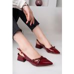 JOSEPHWORLD 3 Tokalı Bordo Topuklu Ayakkabı (4CM)