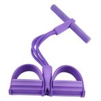 Josopa Pedal Direnç Bandı - 4 Tüp Mekik Genişletici Elastik Çekme Halatı Vücut Geliştirme Fitness Aletleri Karın Bel Kolu Genişletme Zayıflama Eğitimi (Mor)