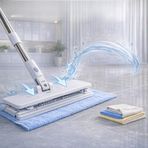 Jouis Akıllı Mop Otomatik Bez Yakalayan Temizlik Seti - Kıskaçlı Duvar ve Yer Yüzey Mopu, Tüm Bezlerle ve Islak Mendille Uyumlu El Değmeden Bez Değiştiren( 2 Adet Mikrofiber Bez Hediyeli )