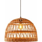 JouJou El Yapımı Rustik Rattan Avize Nova 35 cm x 35 cm | Doğal Kök Boya Vernikli Iskandinav Aydınlatma - 1 - Bej