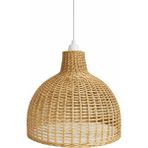 JouJou El Yapımı Rustik Rattan Avize Shıne 40 cm x 35 cm | Doğal Kök Boya Vernikli Iskandinav Aydınlatma - Bej - 1