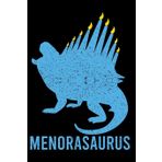 Journal: Kids Jewish Menorasaurus Menorah Hanukkah Dinosaur Black Lined Notebook Writing Diary - 120 Pages 6 x 9