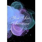 Journal | Notebook | Diary | Notes | Notepad | Men’s | Women’s | 120 Pages | 6 x 9: Quote, “You Are Awesome”, Smoke, Swirl, Teal, Baby Blue, Lilac, Gold, Black