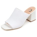 Journee Collection Lorenna Slip-On Beyaz Renk Açık Burun Kadın Topuklu Sandalet