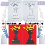 Journi Canvas Satranç Parçaları (2 Paket) 12x16 Çiftler Boya Parti Kitleri Boya ve Yudum için Önceden Çizilmiş Anahat Tuval
