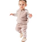 Joviel0 404JO Bebek Cepli Kapüşonlu Eşofman Takım Bej 2'li Takım - 9 - 12 Ay - Basic