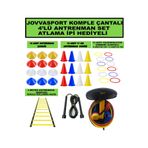 jovvasport çantalı Antrenman Seti Atlama ipi hediye (4m Merdiven+12 Huni +12 Çanak+12'li Koordinasyon Çember)