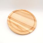 JOWE Yuvarlak daldırma tahtası dişbudak ağacı - 1'li set ahşap kesme tahtası - yüksek kaliteli kahvaltı tahtası meyve oluklu, çap 25 cm - Avusturya'da el yapımı (1x, dişbudak)