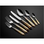 Joy Carmen Embossed Cutlery 89 Parça Çatal Bıçak Kaşık Seti - Altın - Gümüş