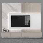 Joy Dizaynn Modern Tasarımlı Kum Beji MDF TV Ünitesi 240 cm Boyutlarıyla Şık ve Fonksiyonel