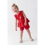 Joy Kids Kız Çocuk Kolsuz Tunik Kesim Günlük Takım (2-5yaş) (Kırmızı) - 4 Yaş
