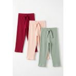 Joy Kids Kız Çocuk Ribana Kumaş Desenli Organik Pijama (3 Adet) (Çok Renkli) - Bordo - 5 - 6 Yaş