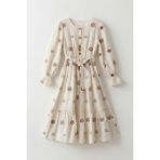 Joy Kids Kız Çocuk Uzun Kollu 4 Mevsim Giyilebilir Premium Elbise (10-17YAŞ) (Ekru) - 14 - 15 Yaş