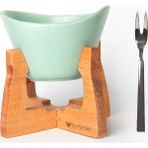 Joy Kitchen Yeşil Renk Ahşap Standlı Fondü Seti