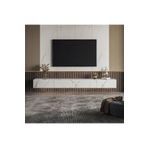 joy mob Joy Tv Ünitesi Tv Sehpası Alt Modül Beyaz MERMER-HIGH GLOSS 240 Cm Mdf