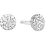 Joy of Jade Anouk Pave Yuvarlak Çivi Küpe - Küçük | Rodyum Kaplama (925 Ayar Gümüş Üzerine) Zirkonyum