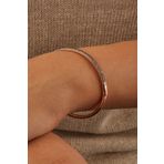 Joy of Jade Sunshine Kelepçe Bileklik, 1 mikron Rose Gold Kaplama - Koyu Şampanya Zirkon Taş - Latte