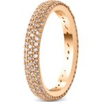 Joy of Jade Sunshine Pave Tamtur Yüzük - Champaigne | 1 mikron 18 Ayar Rose Altın Kaplama (925 Ayar Gümüş Üzerine), Zirconium, 5 no
