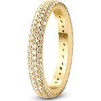 Joy of Jade Sunshine Pave Tamtur Yüzük - Golden | 1 mikron 18 Ayar Altın Kaplama (925 Ayar Gümüş Üzerine), Zirkonyum