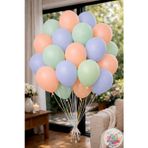 Joyane 30’Lu Makaron Balon Seti Mavi Somon Mint Yeşil 12” Pastel Doğum Günü Parti Balonu