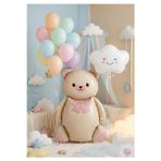 Joyane Ayıcık Folyo Balon 90 Cm + Bulut Balon 40 Cm + 10’Lu Makaron Balon Parti Süsleme Seti
